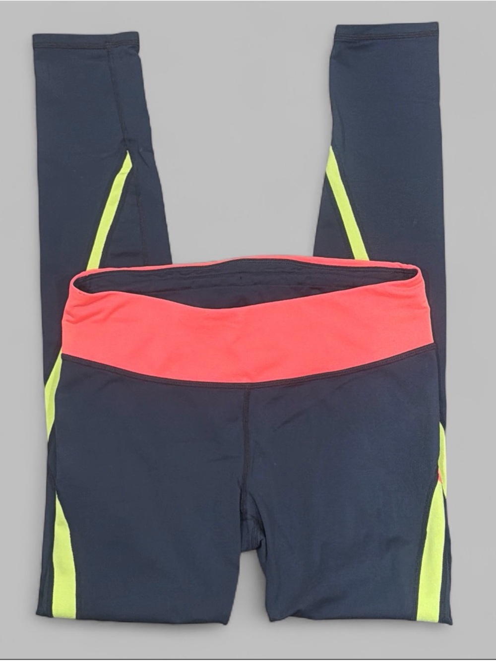 GAP Leggings with Coral Waistband and Neon Yellow Accents